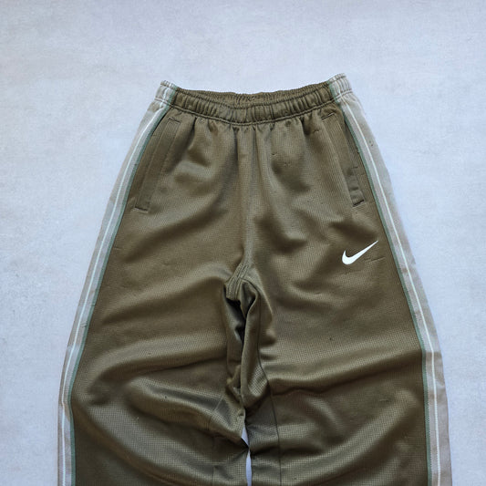Vintage Nike Embroidered Swoosh Brown Track Pants - M