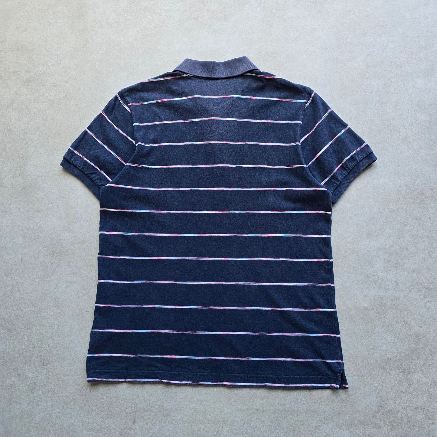 Vintage Adidas Striped Polo Shirt - M