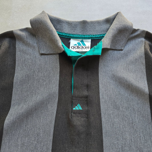 Vintage Adidas Equipment Long Sleeve Polo Rugby Shirt - L
