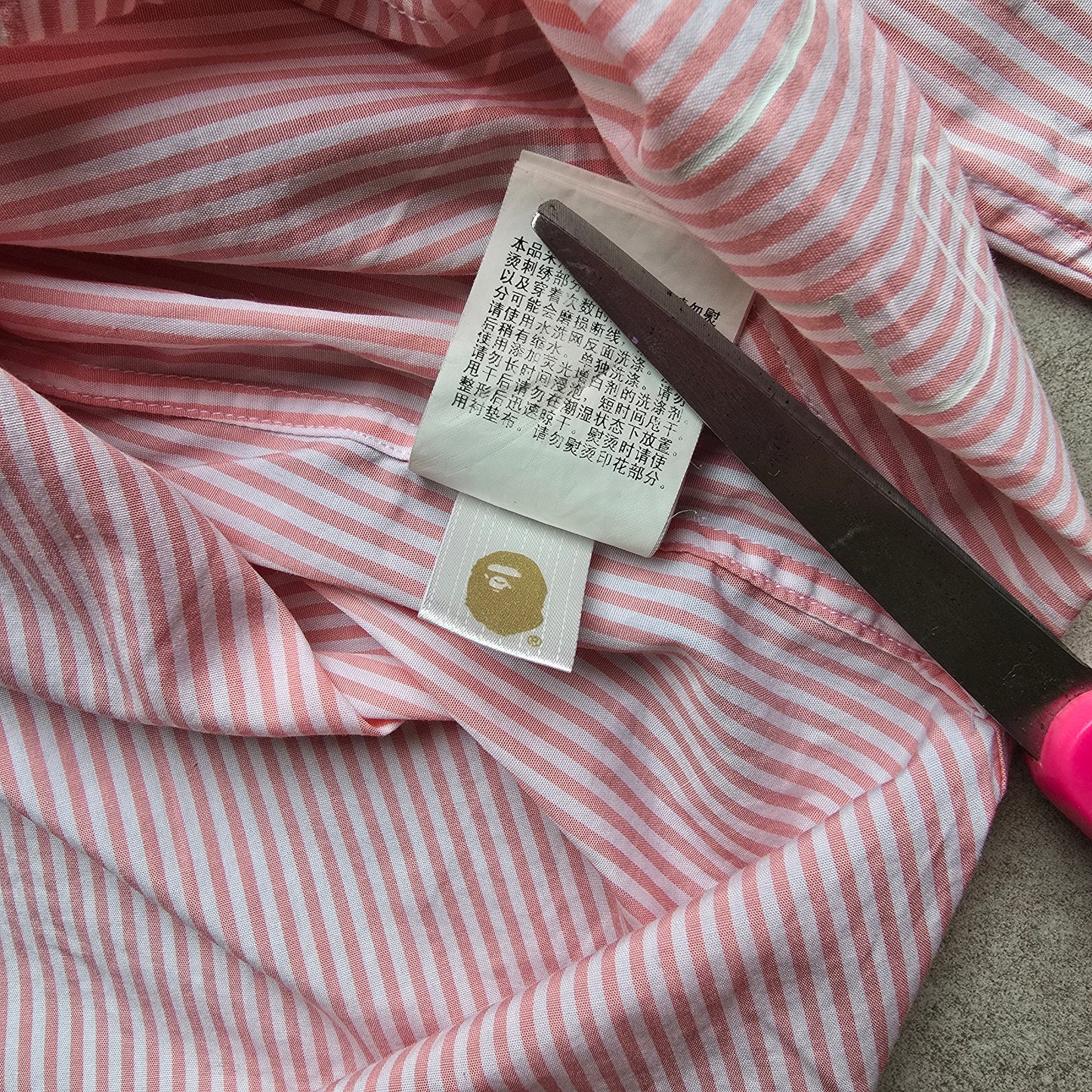A Bathing Ape Striped Long Sleeve Button Up Shirt -XS