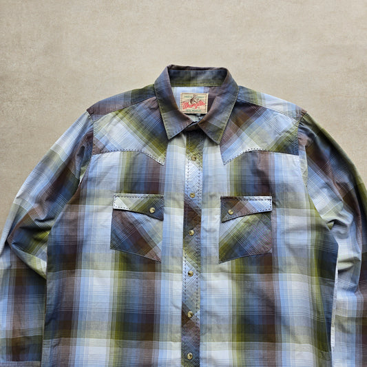 Vintage Wrangler Pearl Snap Button Up Shirt - L