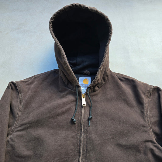 Vintage 90's Carhartt J25 Brown Hooded Jacket - S