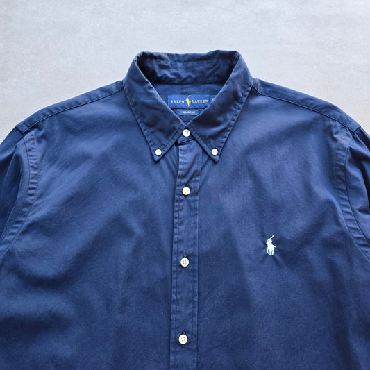 Ralph Lauren Navy Blue Long Sleeve Button Up Shirt - XL