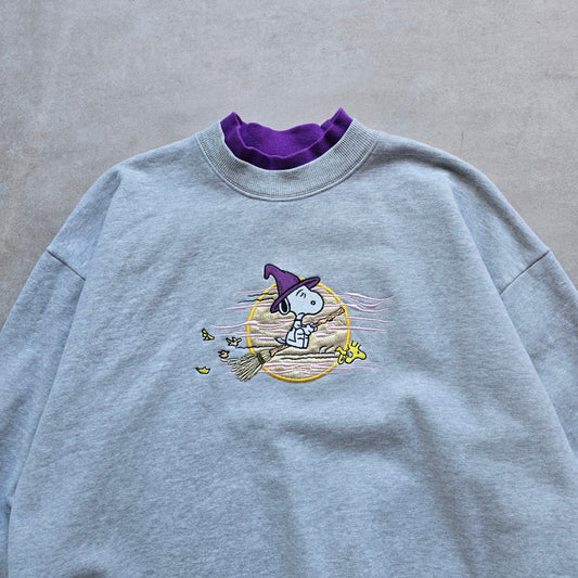 Snoopy Witch Double Neck Sweatshirt - WMNS L