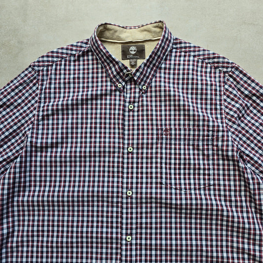 Vintage 2000's Timberland Plaid Short Sleeve Button Up Shirt - XXL