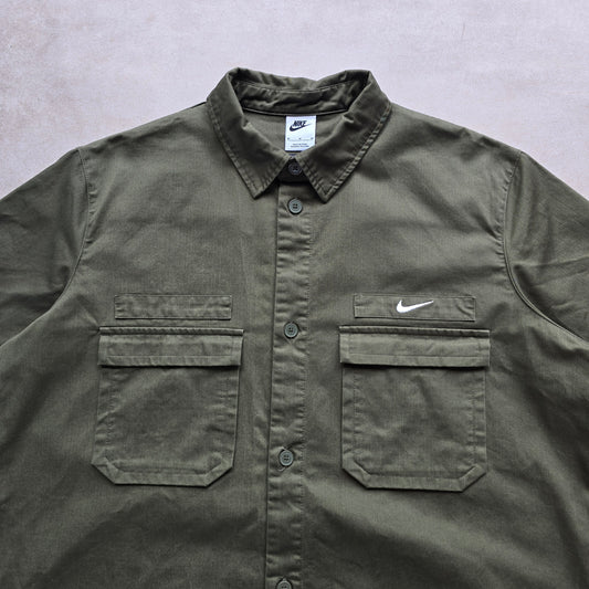 Nike Mini Swoosh Military Short Sleeve Button Up Shirt - M/L