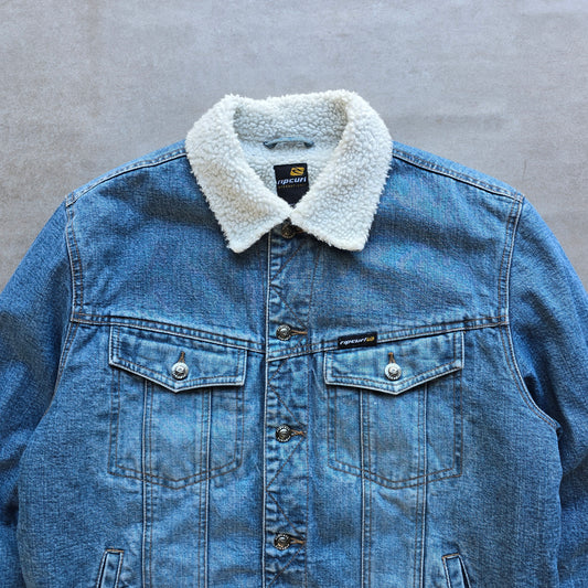 Vintage 2000's Rip Curl Fleece Lined Denim Jacket - WMNS L