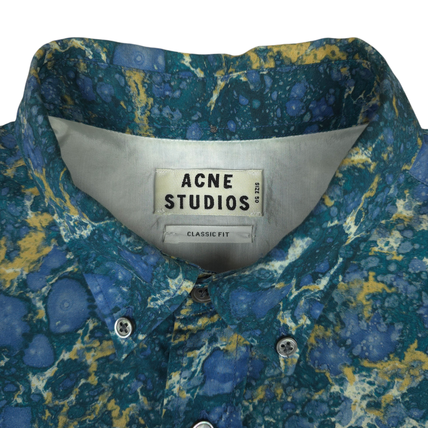 Acne Studios AW13 Isherwood Marble Button Up Shirt - L