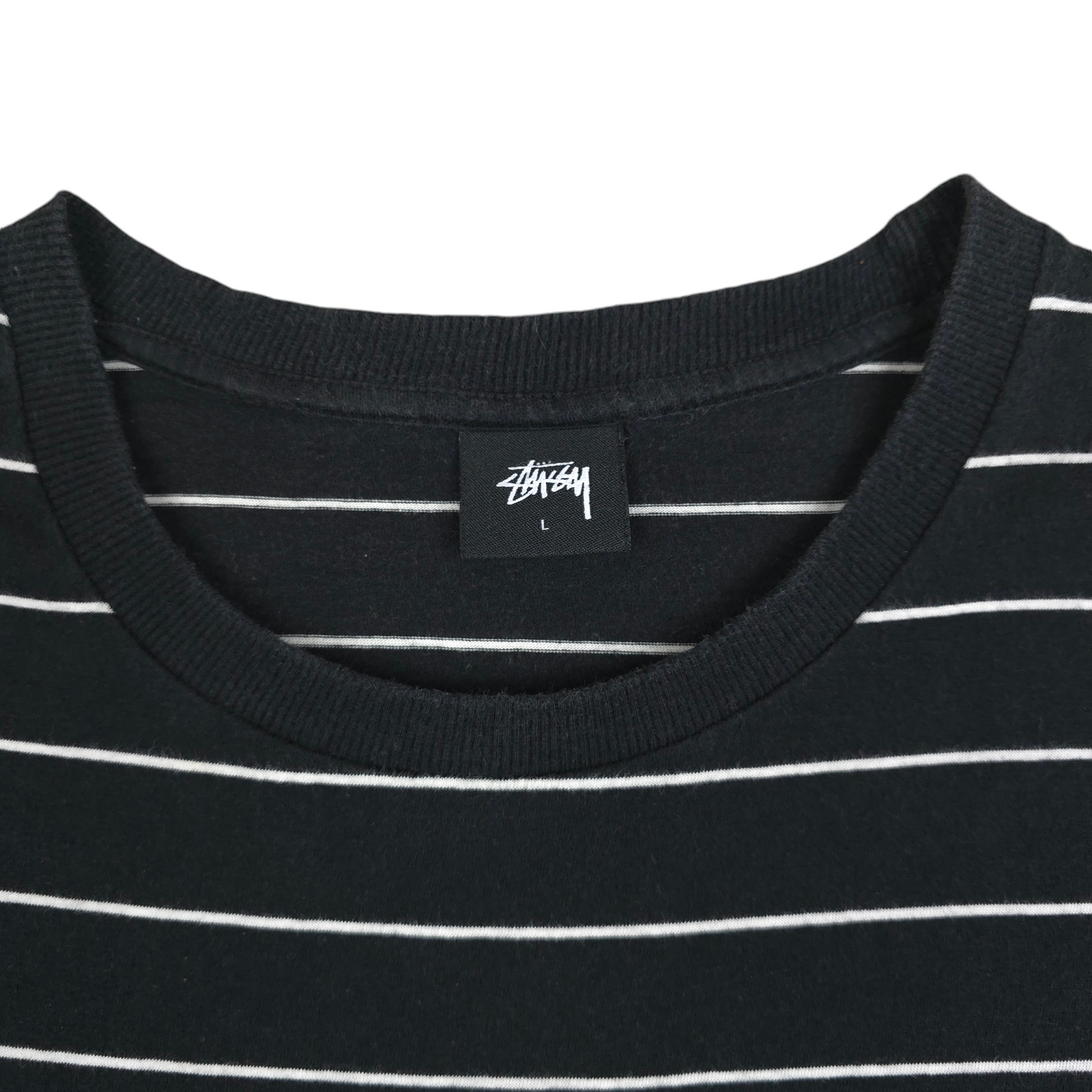 Stussy Box Logo Striped Tee - L