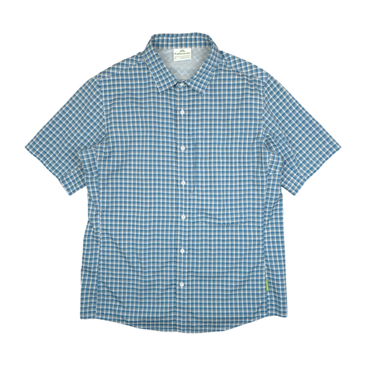 Kathmandu Lightweight Check Short Sleeve Button Up Shirt - L