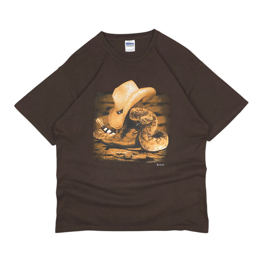 Y2K Snake Cowboy Boots Tee - M/L