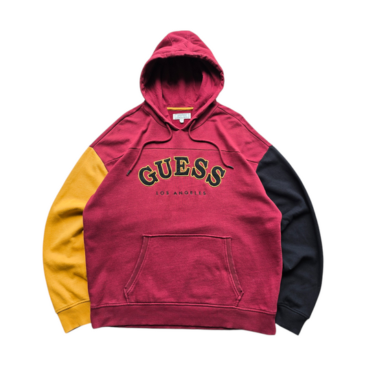 Guess Spellout Colour Block Hoodie - L
