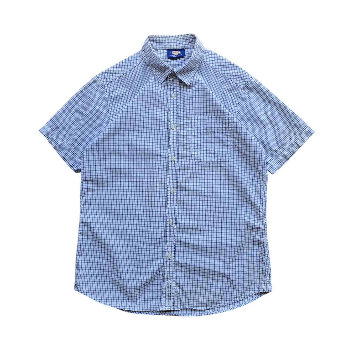 Y2K Dickies Check Short Sleeve Button Up Shirt - M