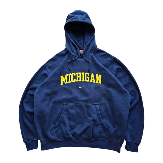 Vintage Nike Michigan Centre Swoosh Hoodie - XL
