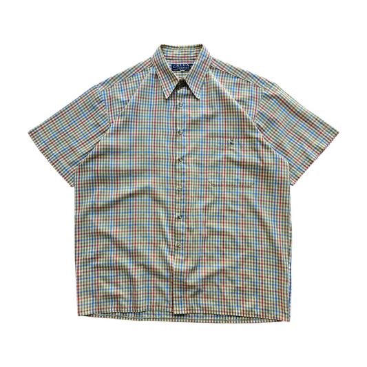 Vintage Check Short Sleeve Button Up Shirt - L