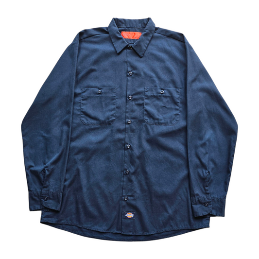 Y2K Dickies Long Sleeve Button Up Work Shirt - L