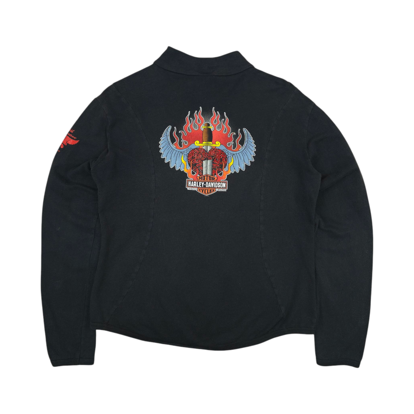 Y2K Harley Davidson Lightweight Full Zip Sweatshirt - WMNS M/L