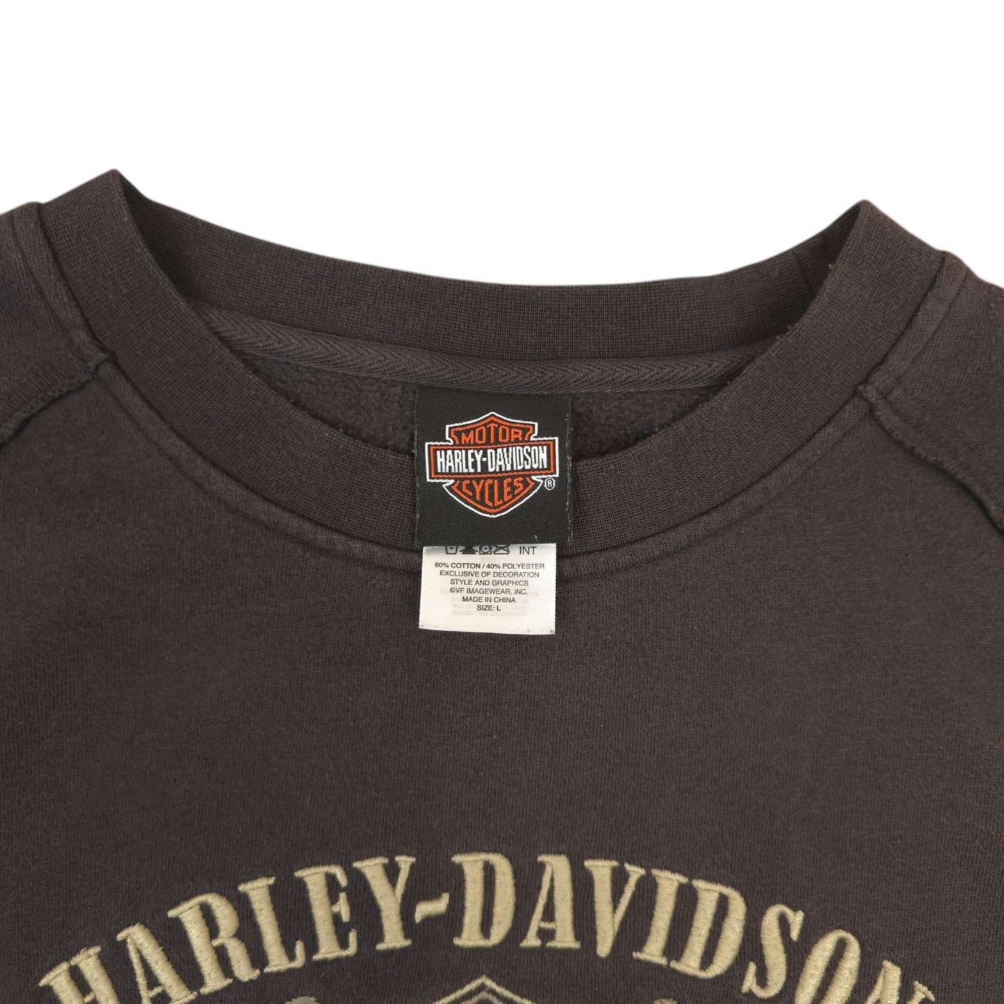 Y2K Harley Davidson Embroidered Sweatshirt - L