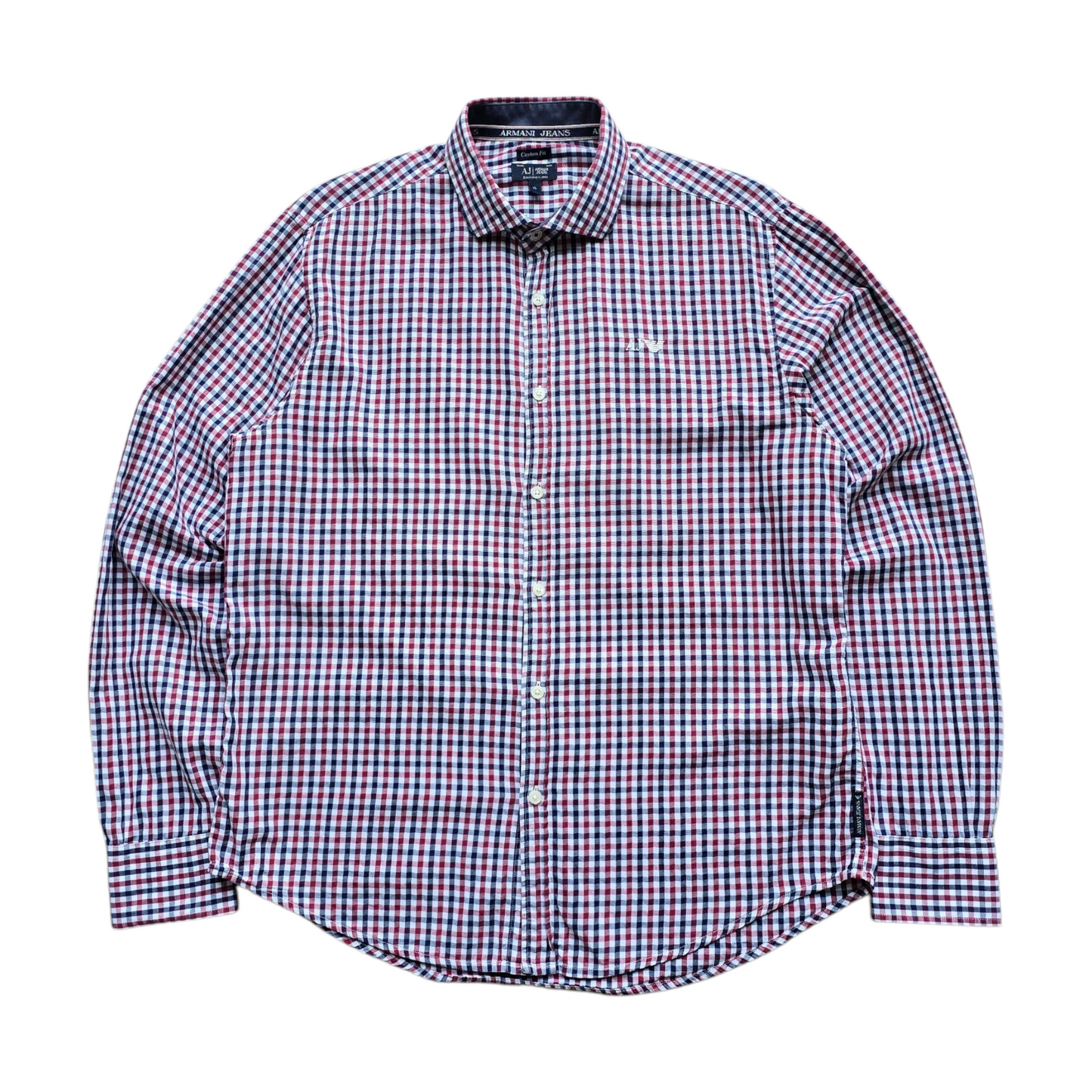 Armani Jeans Check Long Sleeve Button Up Shirt - L