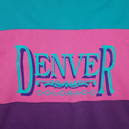 Vintage Denver Colorado Mock Neck Colour Block Sweater - M