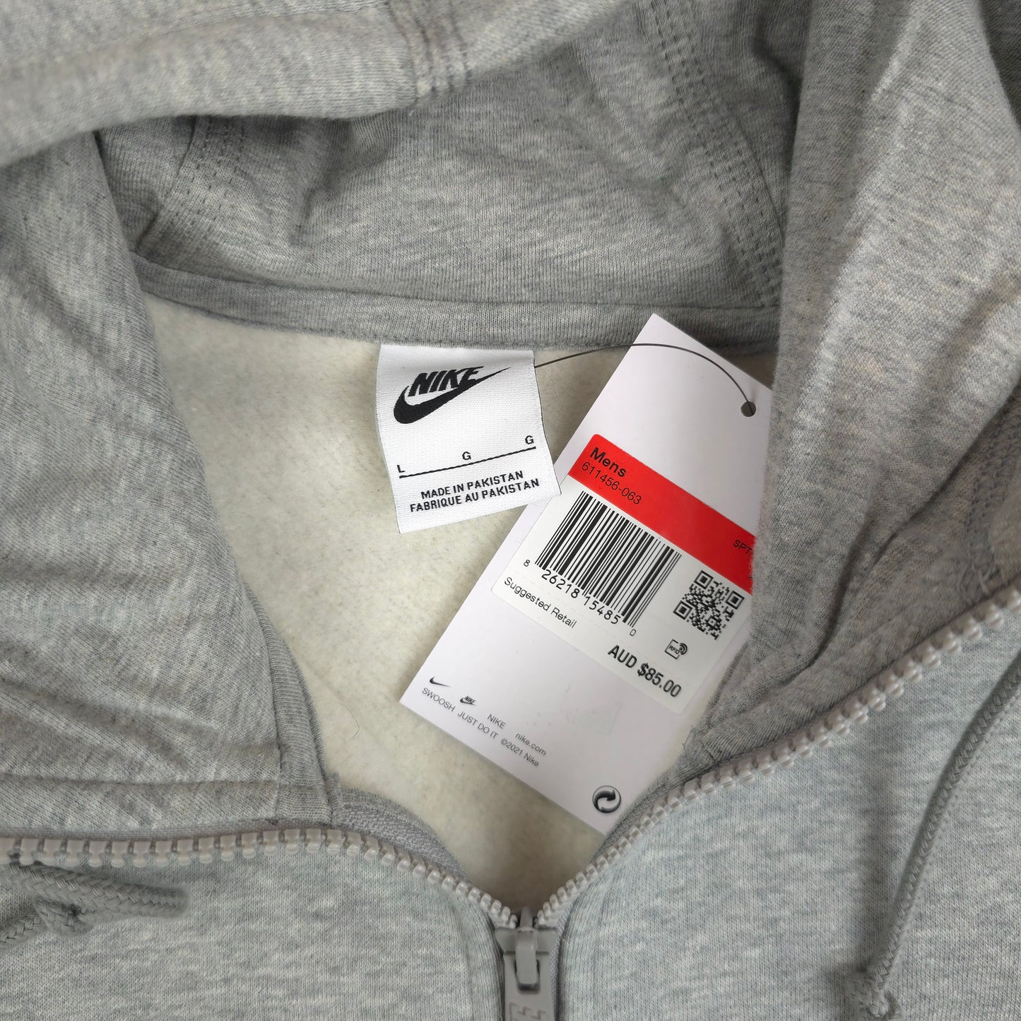 Nike Full Zip Embroidered Swoosh Hoodie - L