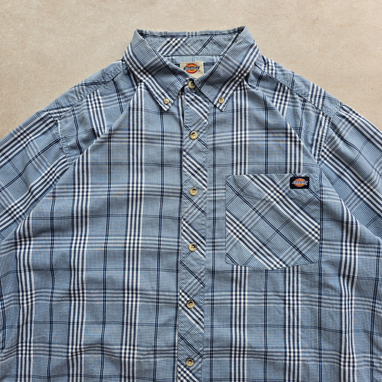 Y2K Dickies Short Sleeve Check Shirt - L