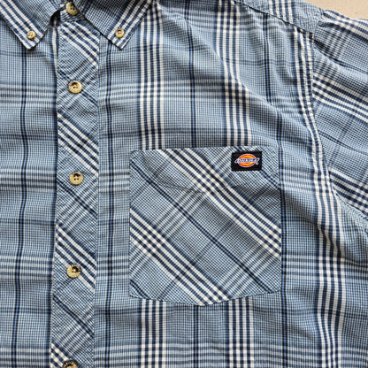 Y2K Dickies Short Sleeve Check Shirt - L