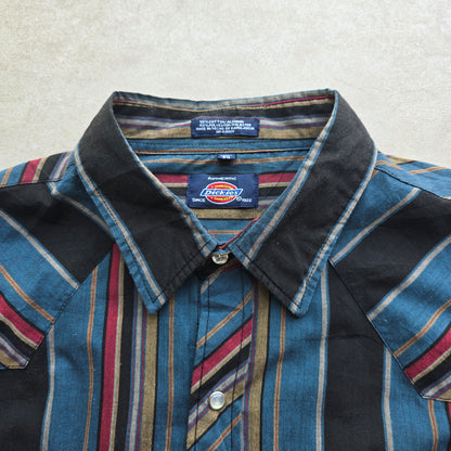 Vintage Dickies Long Sleeve Pearl Snap Shirt - XL