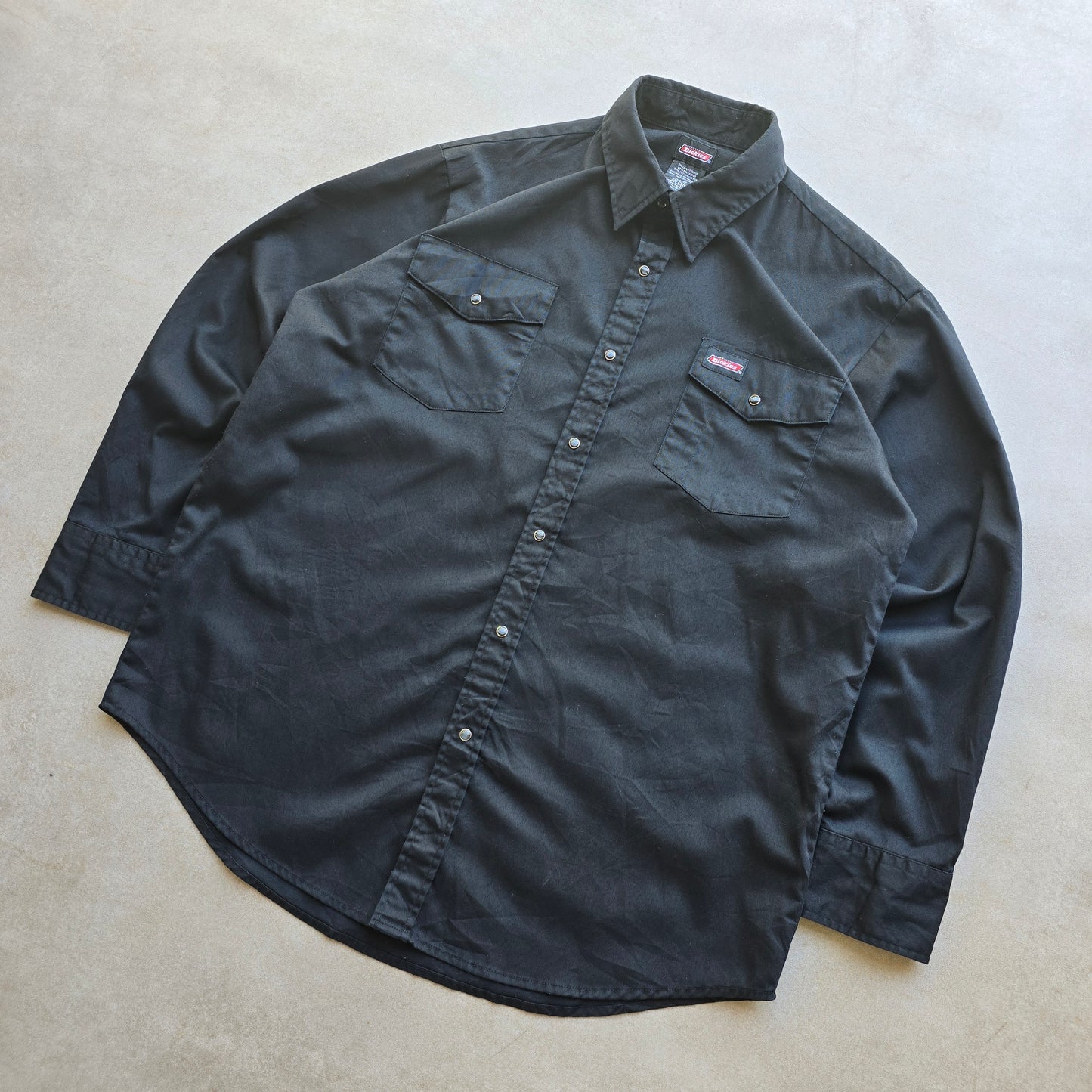 Vintage Dickies Long Sleeve Pearl Snap Shirt - L