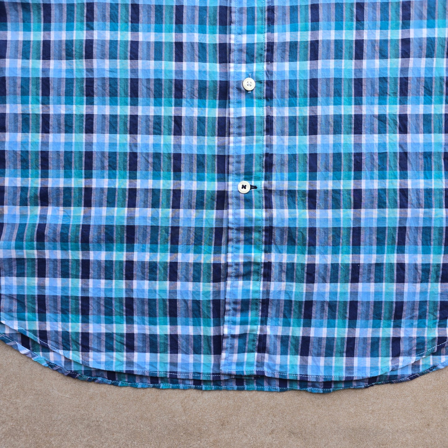 Nautica Plaid Short Sleeve Button Up Shirt - L