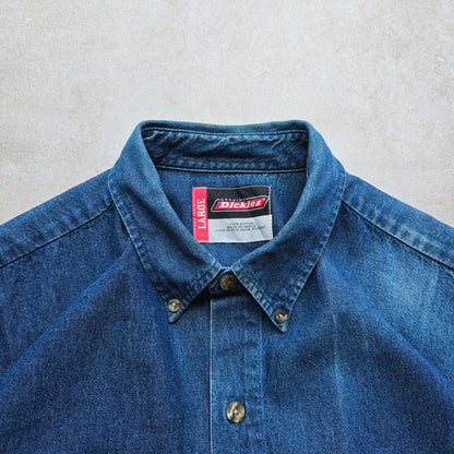 Vintage Dickies Sun Faded Denim Shirt - XL