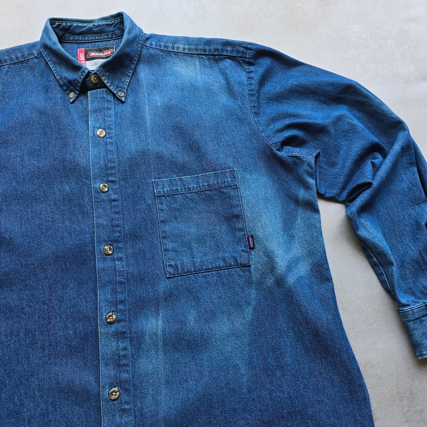 Vintage Dickies Sun Faded Denim Shirt - XL