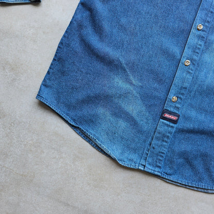 Vintage Dickies Sun Faded Denim Shirt - XL