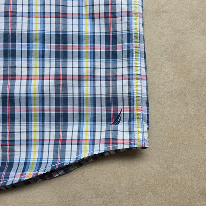 Nautica Plaid Short Sleeve Button Up Shirt - XL