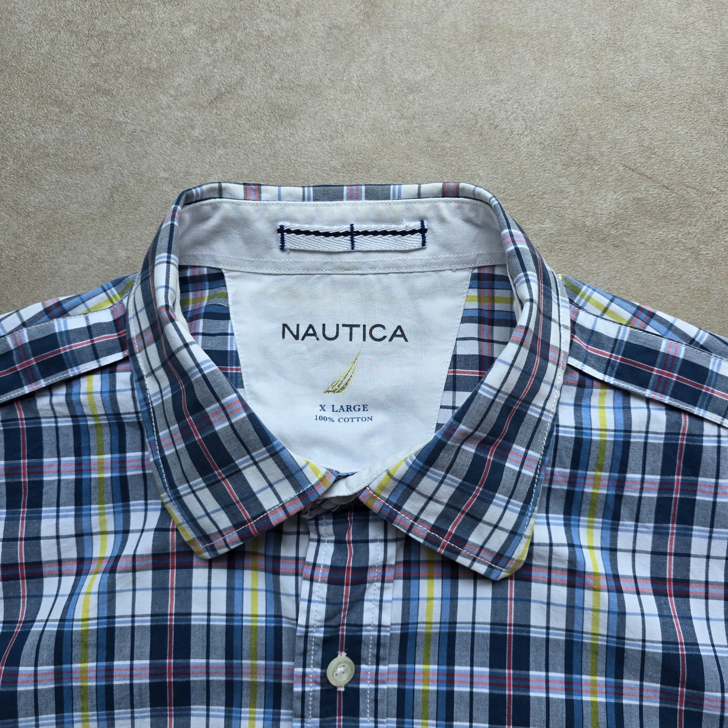 Nautica Plaid Short Sleeve Button Up Shirt - XL