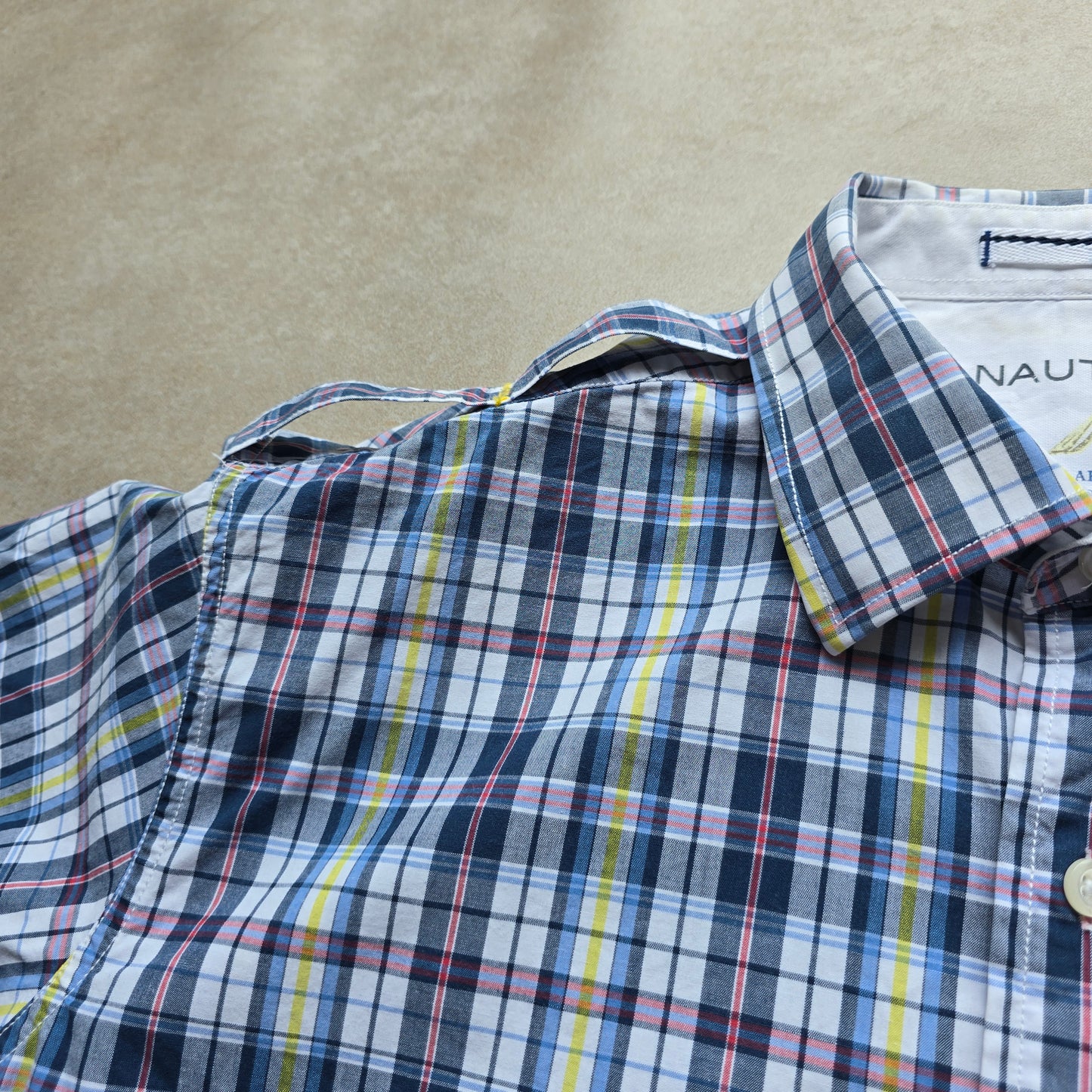 Nautica Plaid Short Sleeve Button Up Shirt - XL