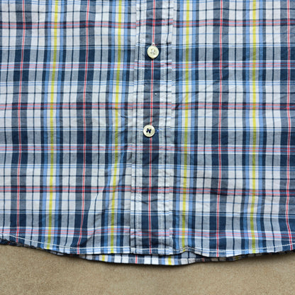 Nautica Plaid Short Sleeve Button Up Shirt - XL