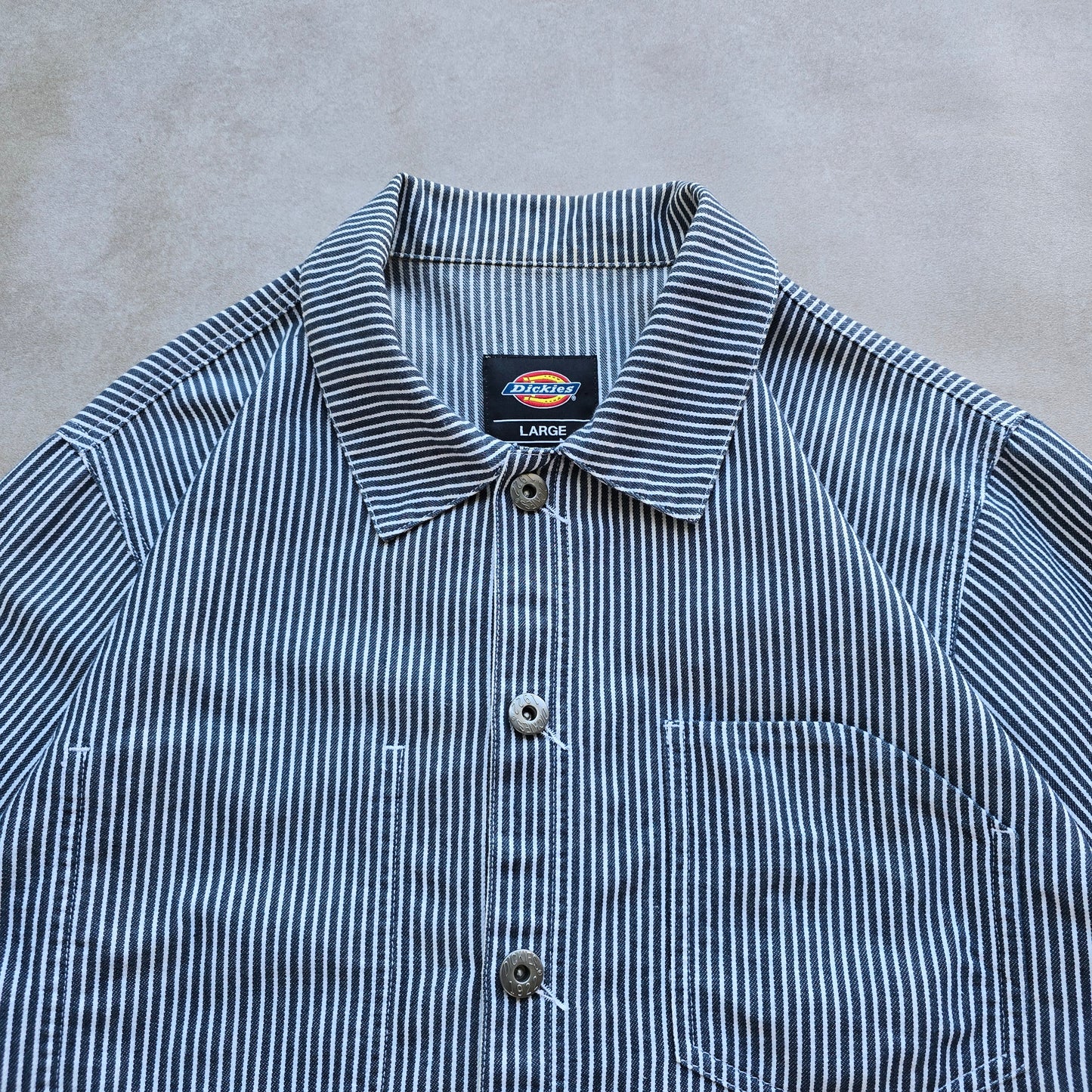 Dickies Hickory Stripe Button Up Shirt -  L