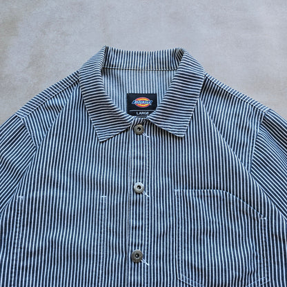 Dickies Hickory Stripe Button Up Shirt -  L