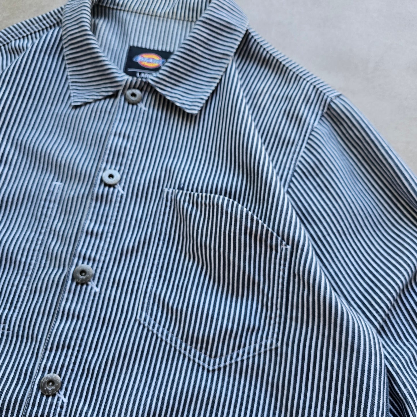 Dickies Hickory Stripe Button Up Shirt -  L