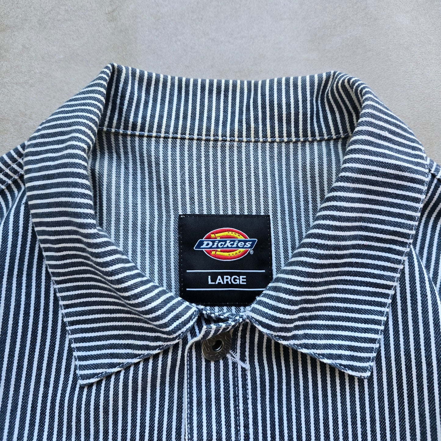 Dickies Hickory Stripe Button Up Shirt -  L