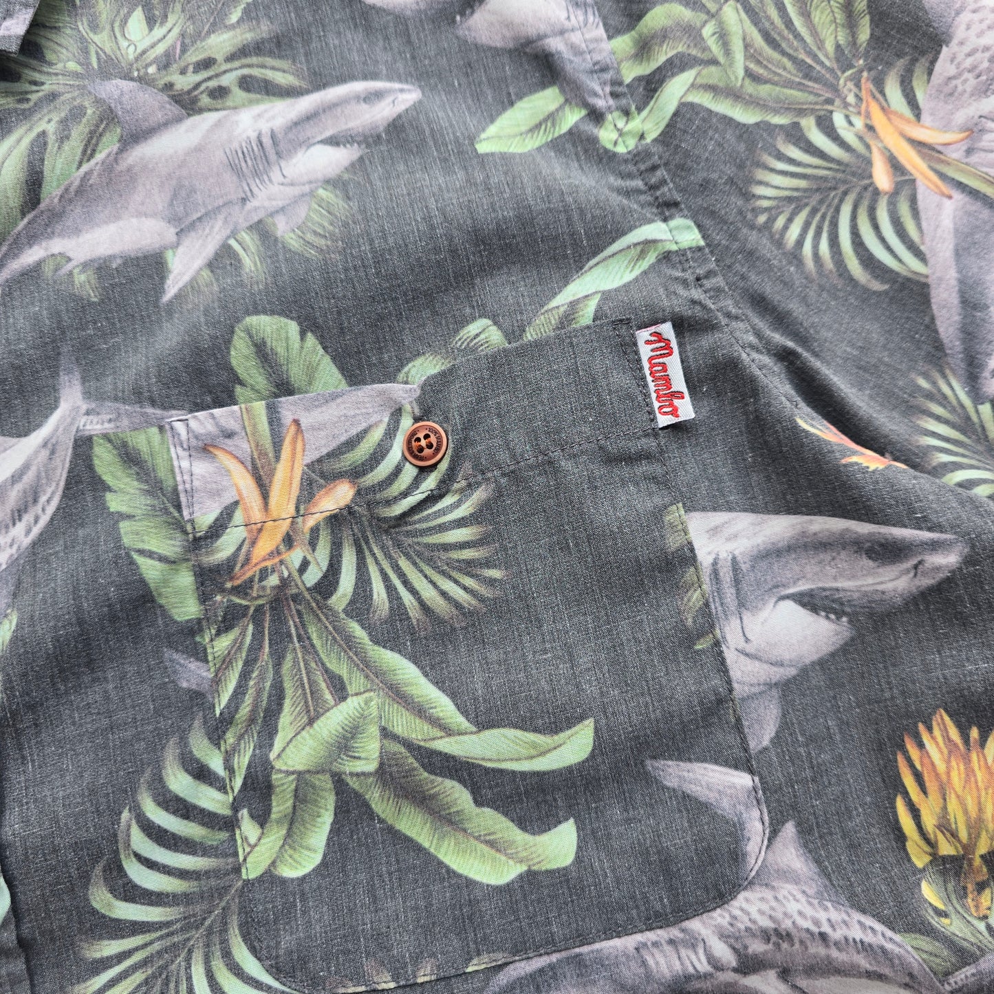 Mambo Loud Sharks Button Up Shirt - S
