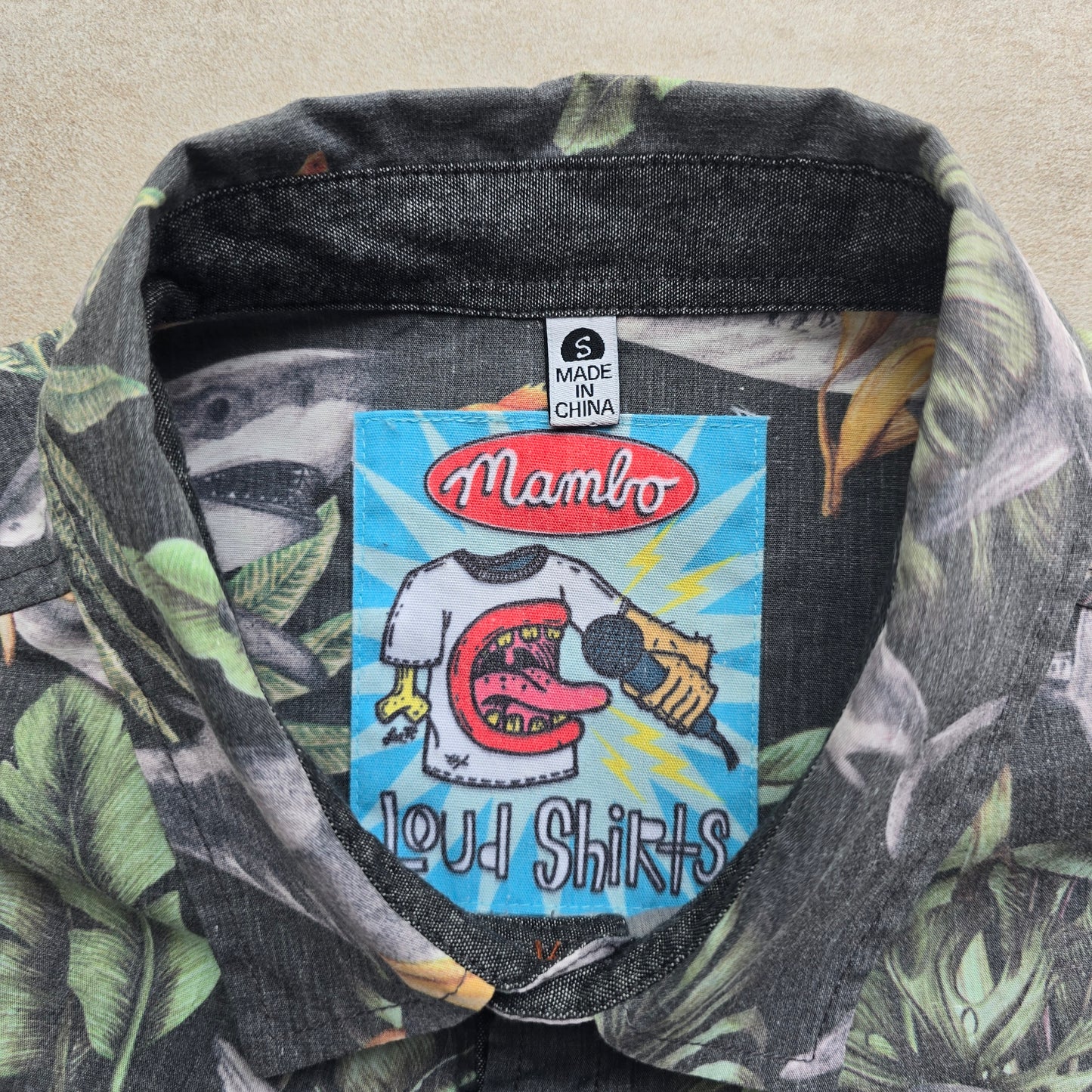 Mambo Loud Sharks Button Up Shirt - S