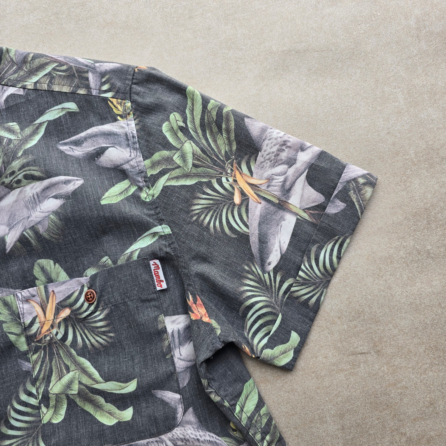 Mambo Loud Sharks Button Up Shirt - S