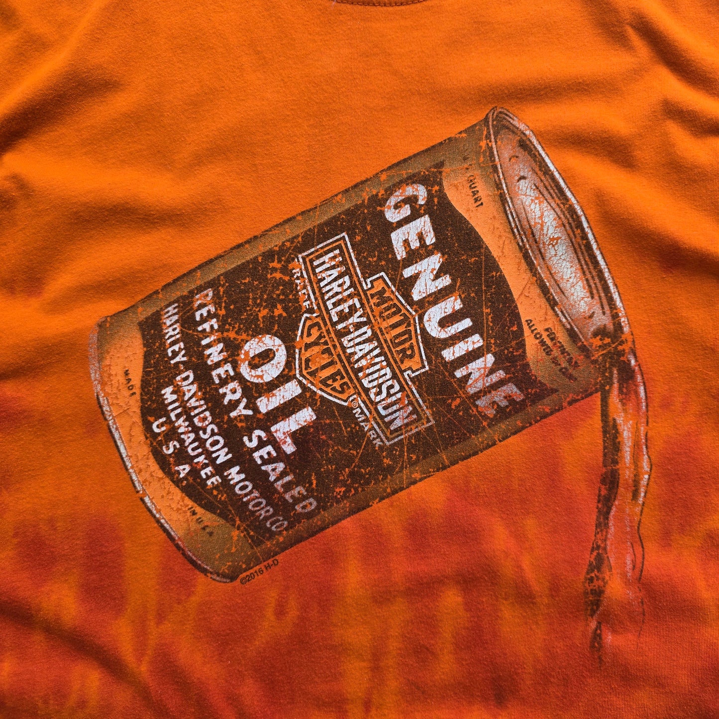Harley Davidson Oil Can Tie Dye Tee - L