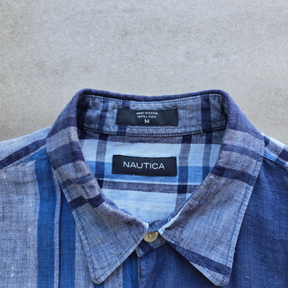 Nautica Linen Short Sleeve Button Up Shirt - M/L