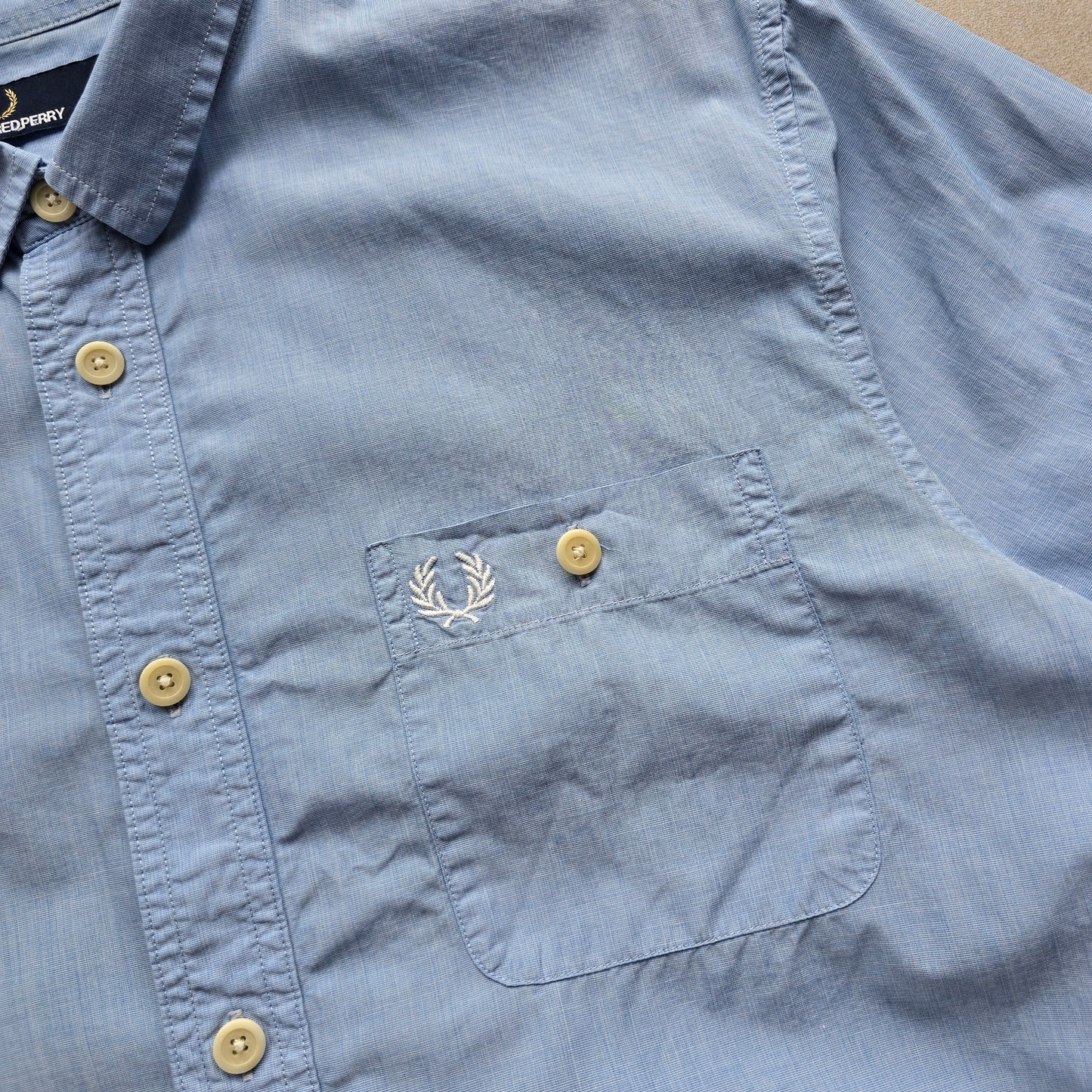 Fred Perry Long Sleeve Button Up Shirt - M