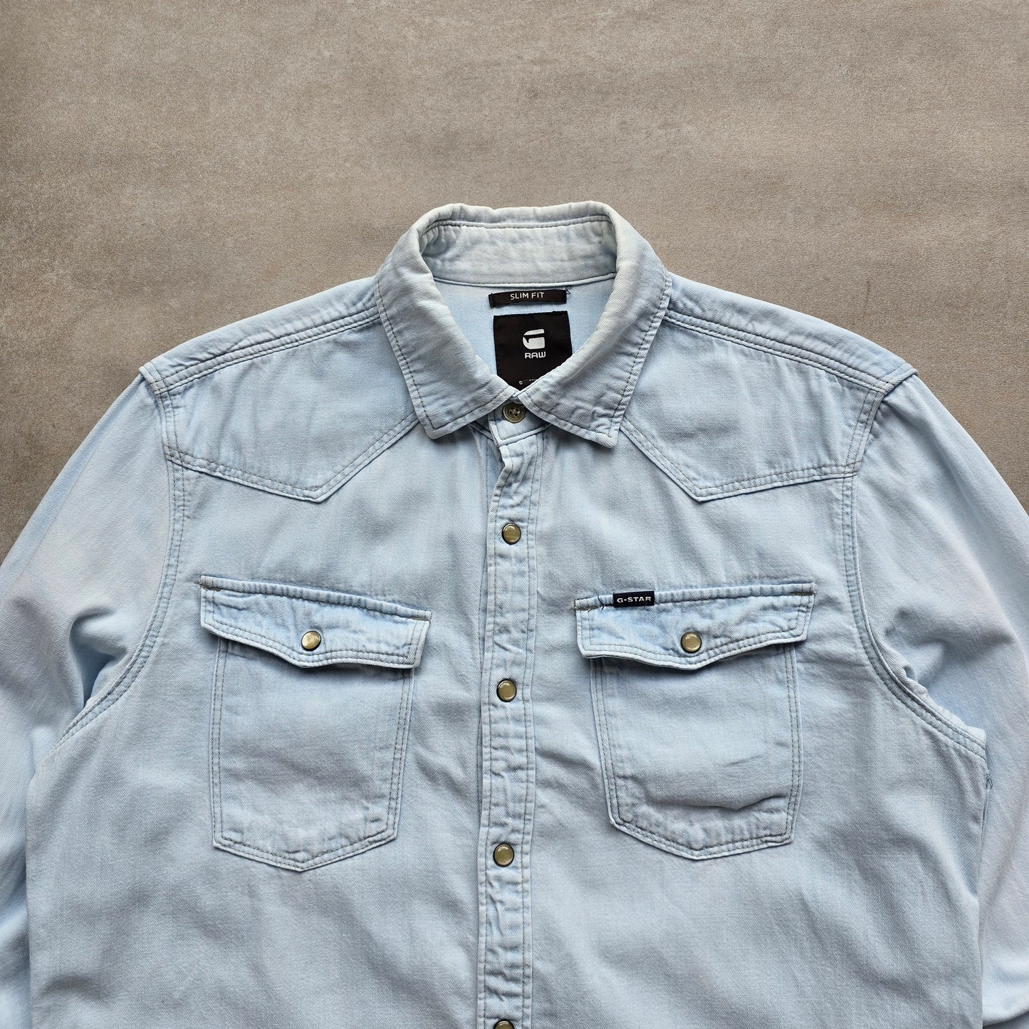 G-Star Raw Denim Long Sleeve Button Up Shirt - M