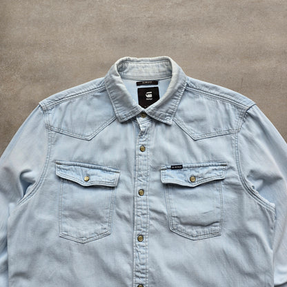 G-Star Raw Denim Long Sleeve Button Up Shirt - M
