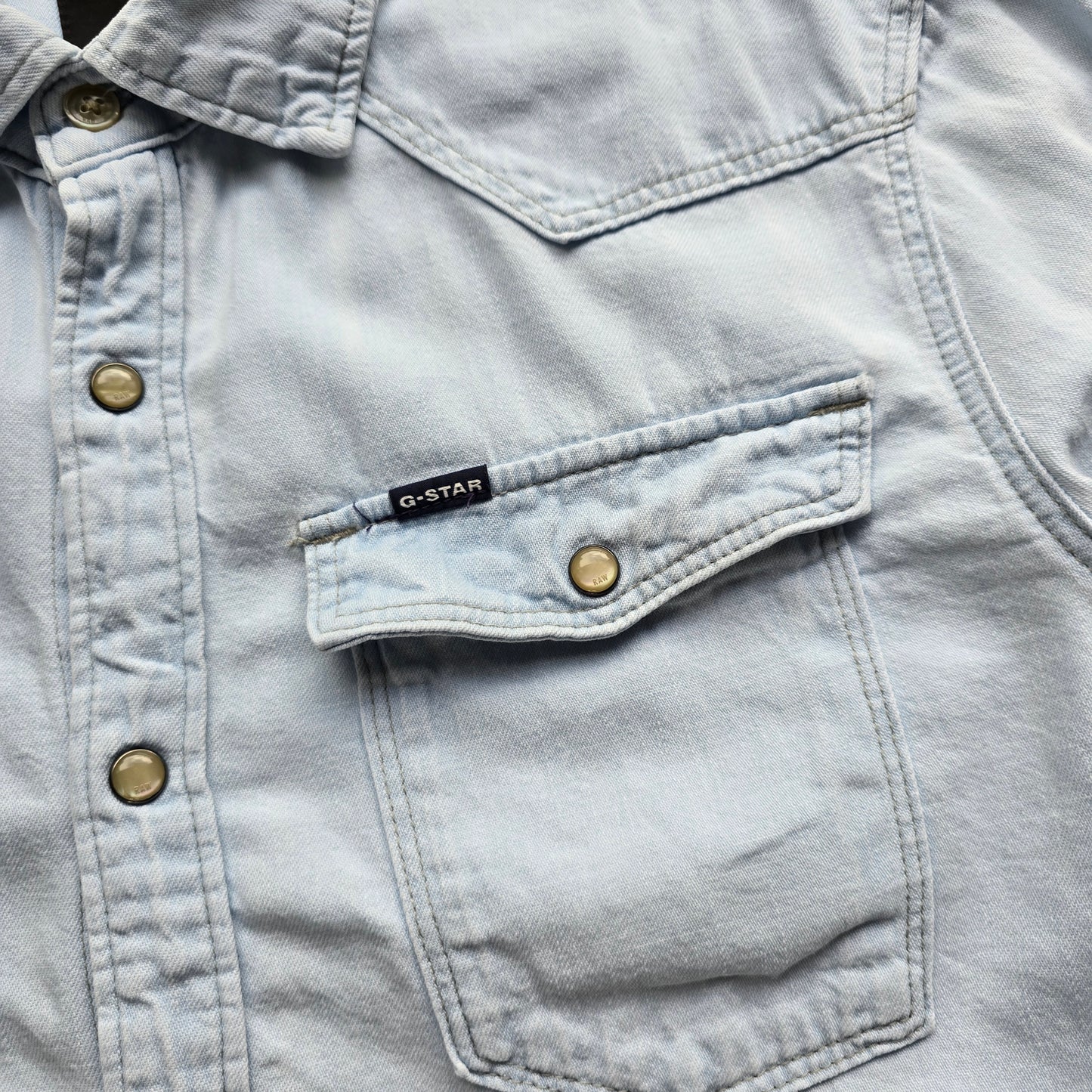 G-Star Raw Denim Long Sleeve Button Up Shirt - M